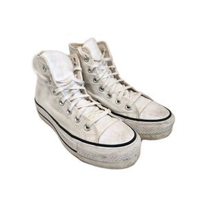 Converse All Star Shoes Women's 5.5 White Lift Platform Chuck Taylor Sneakers‎